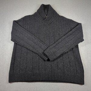 Rodd and Gunn Sweater Mens XL Gray Shawl Collar Lambswool Italian Yarn